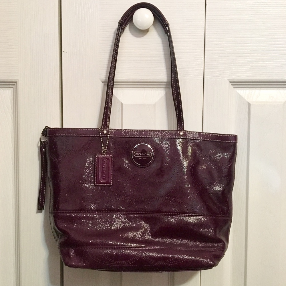 Coach Patent Leather Tote Bag
